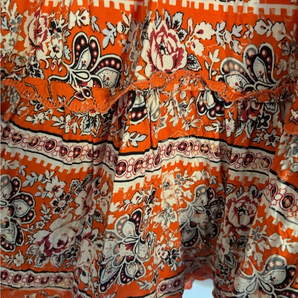 Urbana Outfitters Orange Floral Baby Doll Dress - Picture 6 of 13